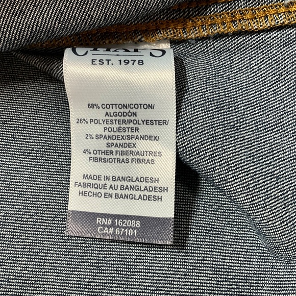 CHAPS Cotton Blend Dark Wash Denim Skirt w/ Side Pockets & Front Slit US Sz 8 - Picture 9 of 10